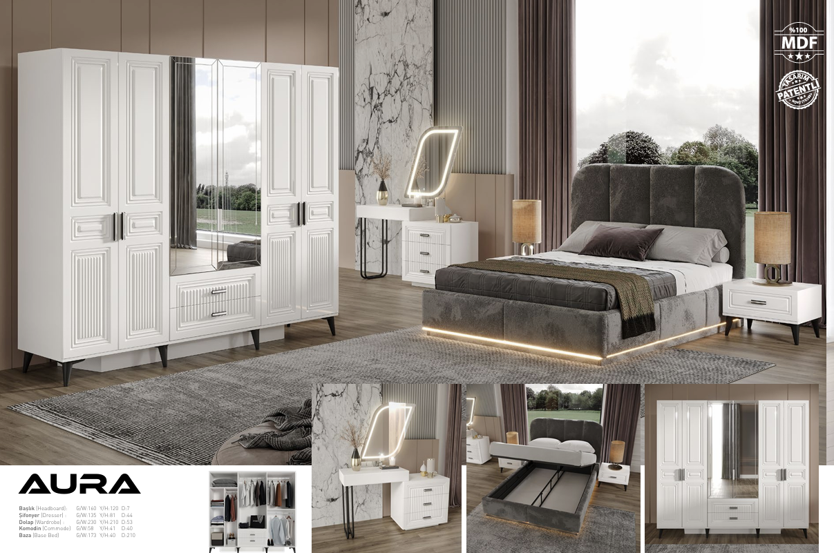 AURA ICON Schlafzimmer Set – Modernes Premium Design & Stilvoller Komfort