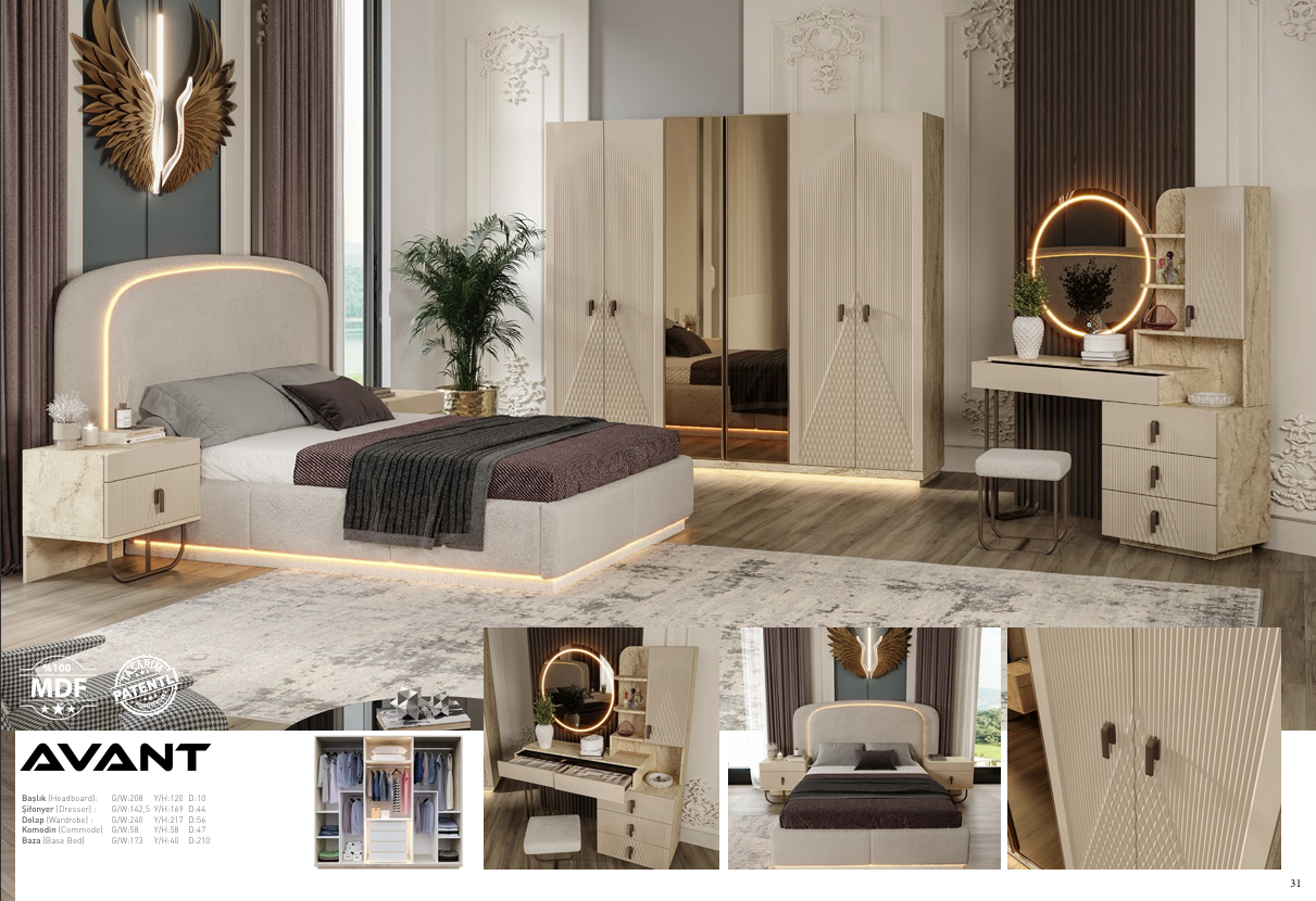 AVANT DELUXE Schlafzimmer Set – Exklusives Design & Luxus Wohnkomfort