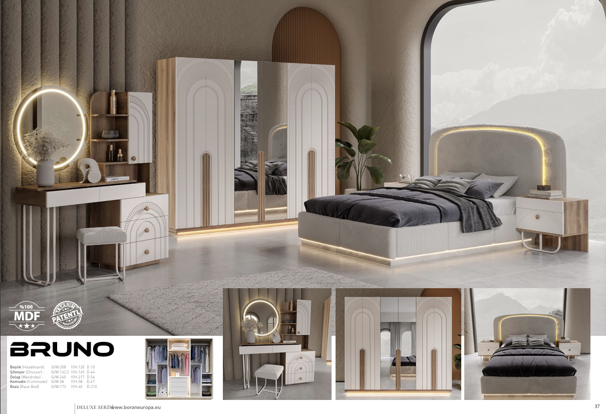 BRUNO DELUXE Schlafzimmer Set – Exklusiver Luxus & Modernes Design