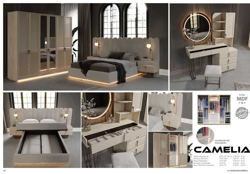 CAMELIA DELUXE Schlafzimmer Set – Luxus, Eleganz & Exklusiver Wohnstil