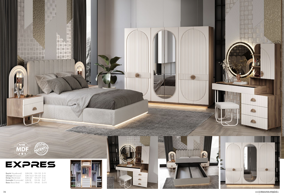 EXPRES DELUXE Schlafzimmer Set – Moderne Luxusklasse & Exklusiver Komfort