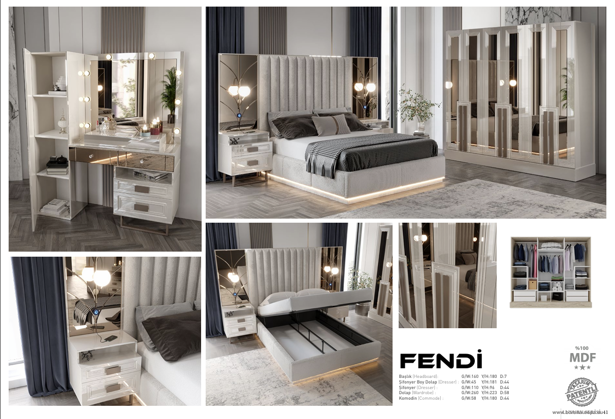 FENDI LUXURY Schlafzimmer Set – Exklusiver Luxus & Zeitlose Eleganz