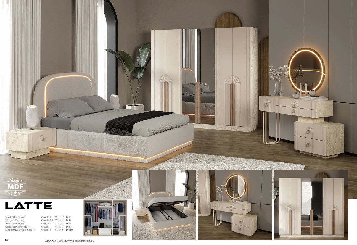 LATTE Schlafzimmer Set – Moderne Eleganz & Stilvoller Komfort