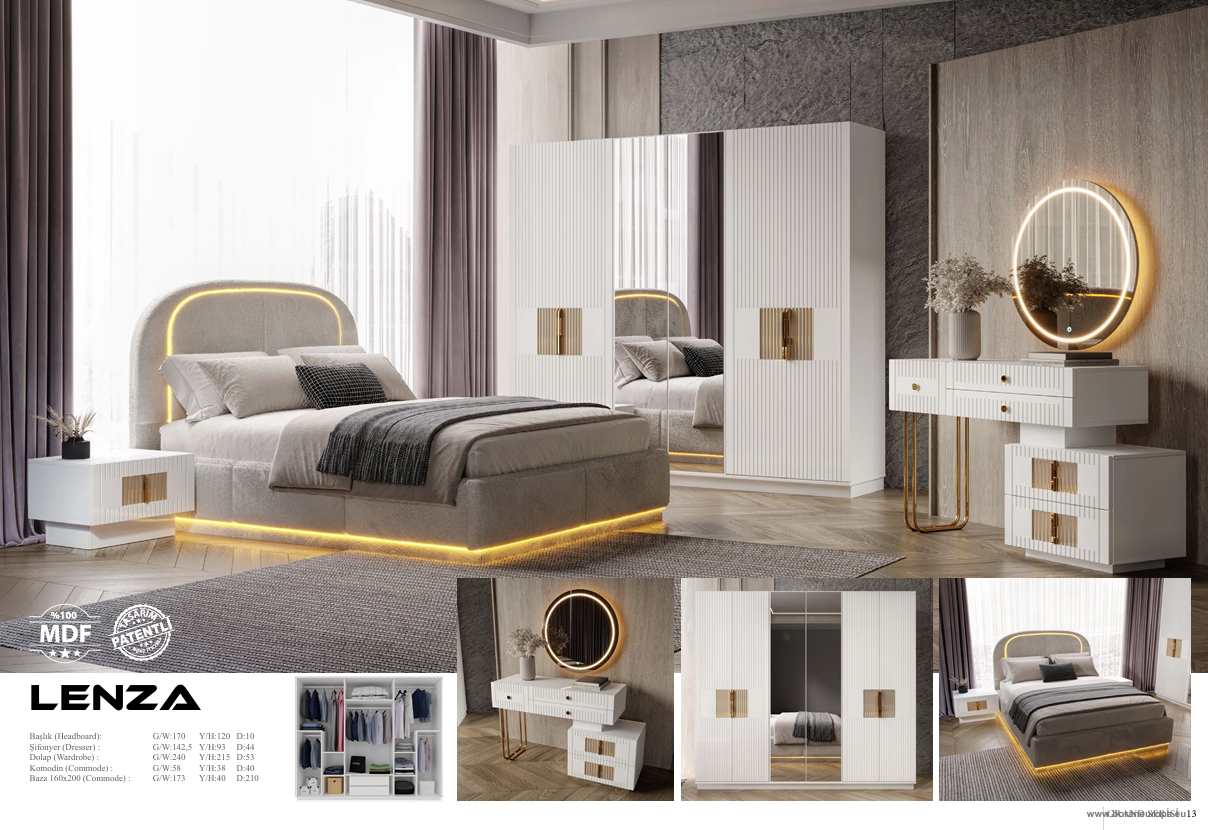 LENZA Schlafzimmer Set – Modernes Design & Exklusiver Komfort