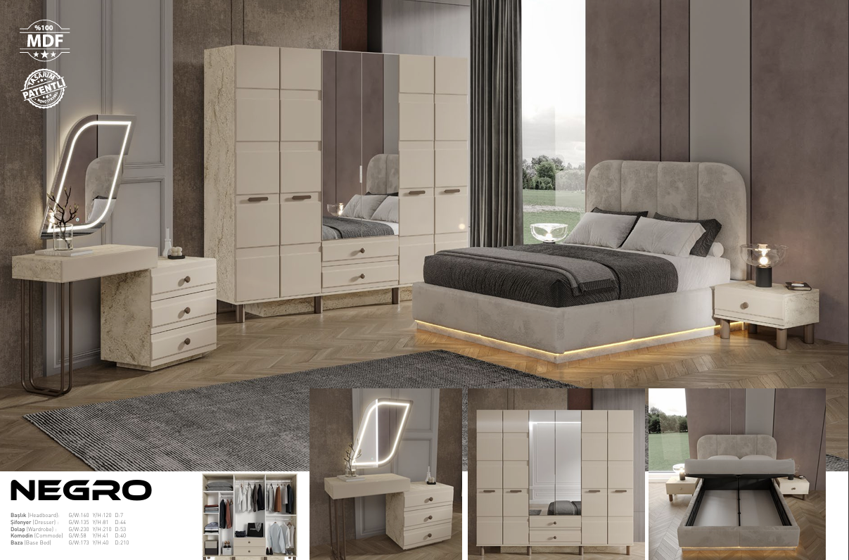 NEGRO ICON Schlafzimmer Set – Modernes Premium Design & Stilvoller Komfort