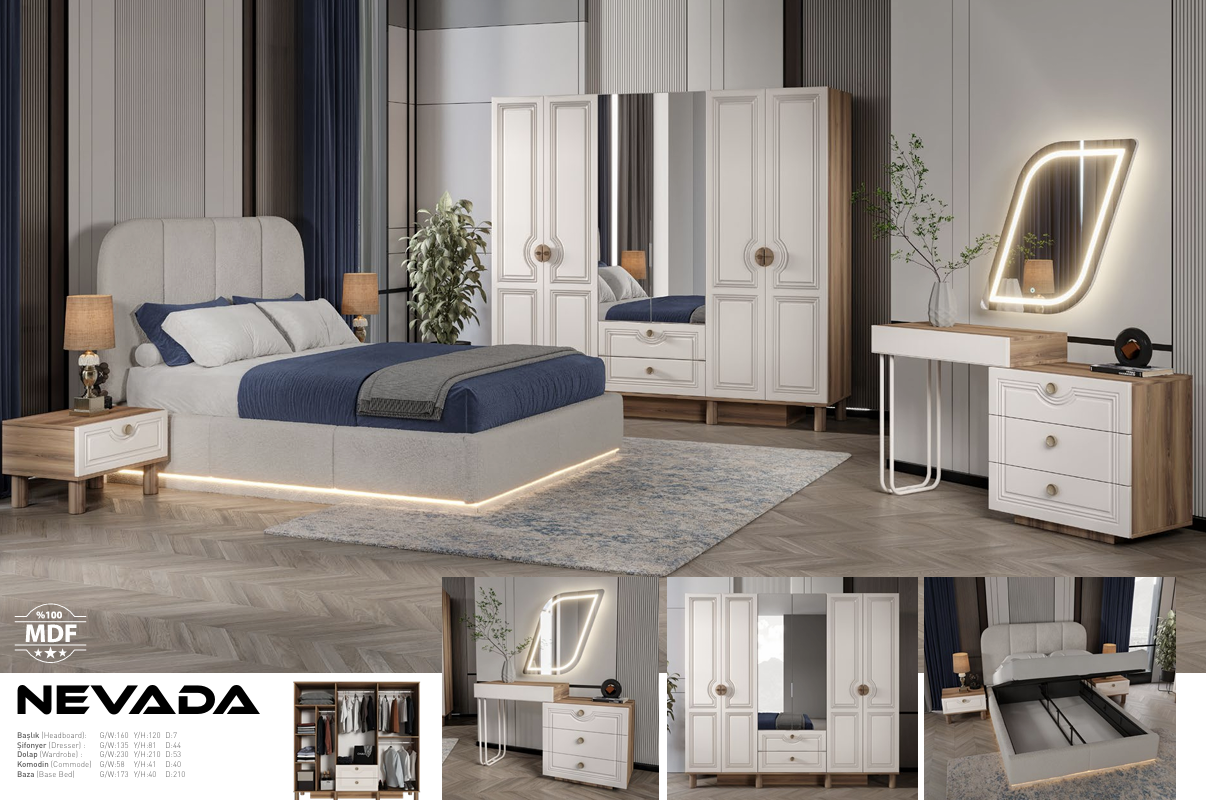 NEVADA ICON Schlafzimmer Set – Modernes Premium Design & Stilvoller Komfort