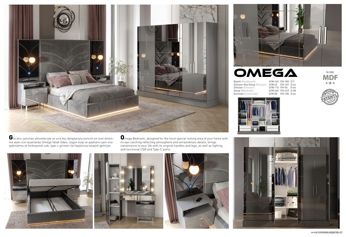 OMEGA LUXURY Schlafzimmer Set – Moderne Luxusklasse & Exklusiver Wohnkomfort