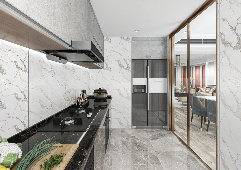 PVC Wandpaneel 120x260 cm Calacatta Gold Marmoroptik