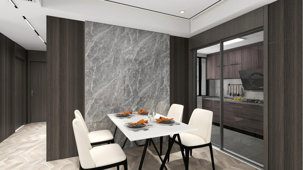 PVC Wandpaneel 120x260 cm Oxy Dunkelgrau Marmoroptik
