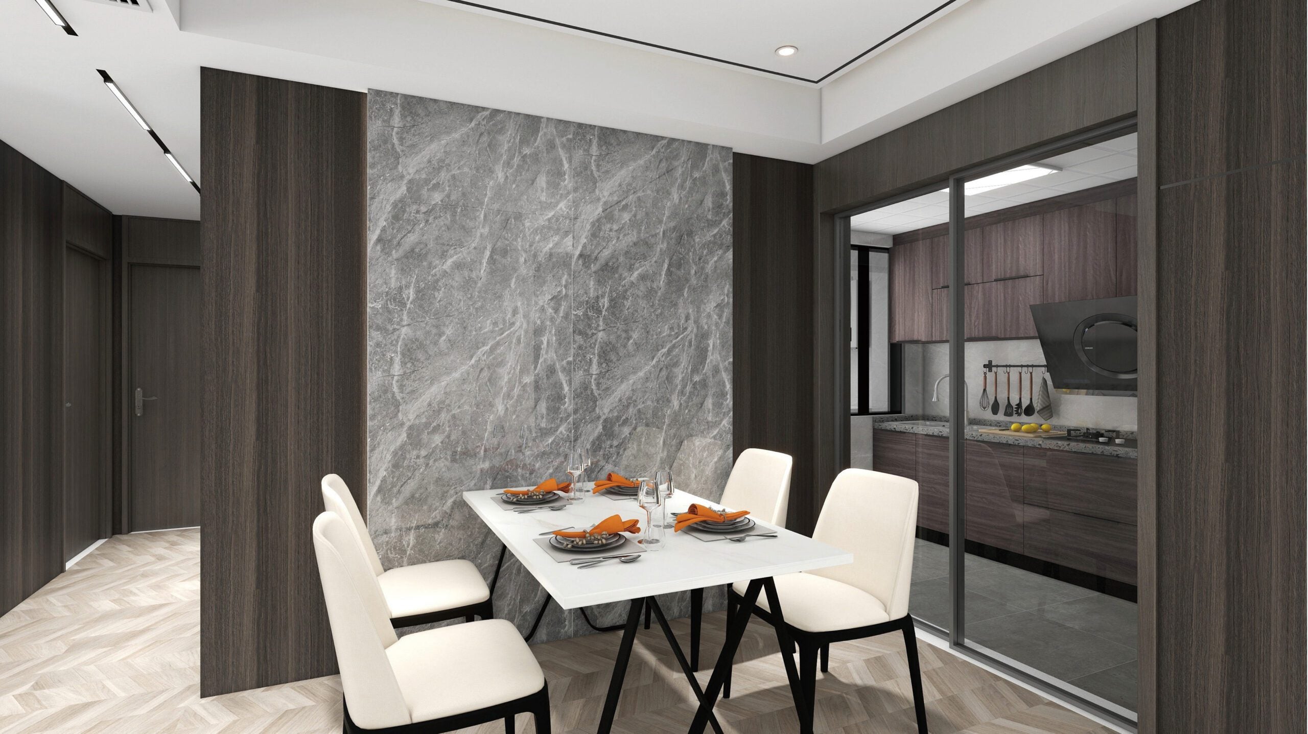PVC Wandpaneel 120x260 cm Oxy Dunkelgrau Marmoroptik