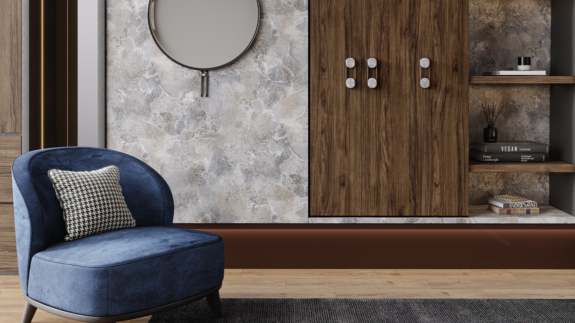 Inebolu Laminatboden Set mit Fußleiste und  Dämmung