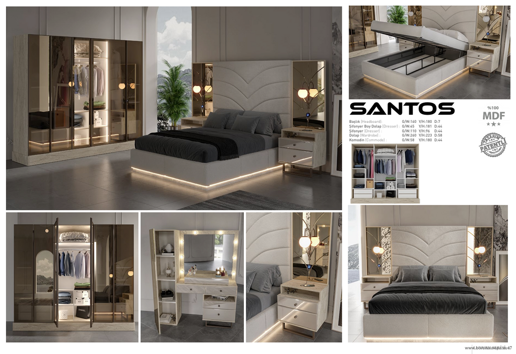 SANTOS LUXURY Schlafzimmer Set – Eleganter Luxus & Moderner Premium Komfort