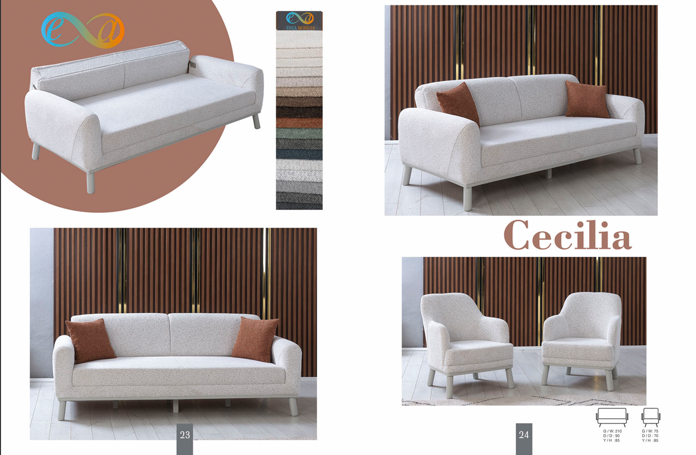 CECILIA Wohnzimmerset – Eleganz & Komfort in Perfekter Harmonie