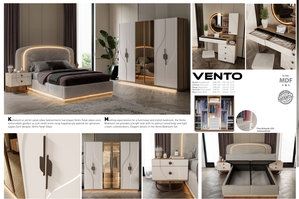 VENTO DELUXE Schlafzimmer Set – Modern Luxury & Exklusiver Wohnkomfort