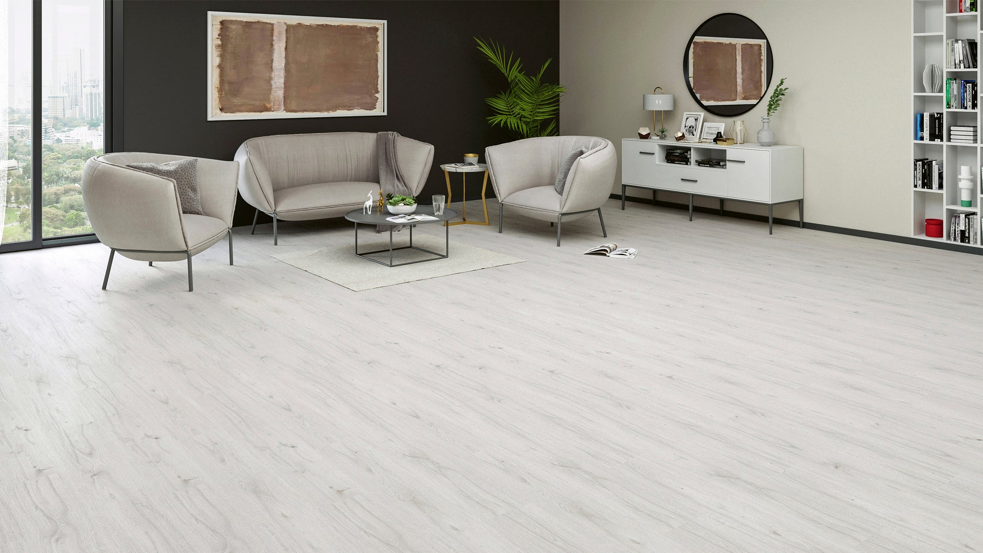 Troy Laminatboden Set mit Fußleiste und Dämmung