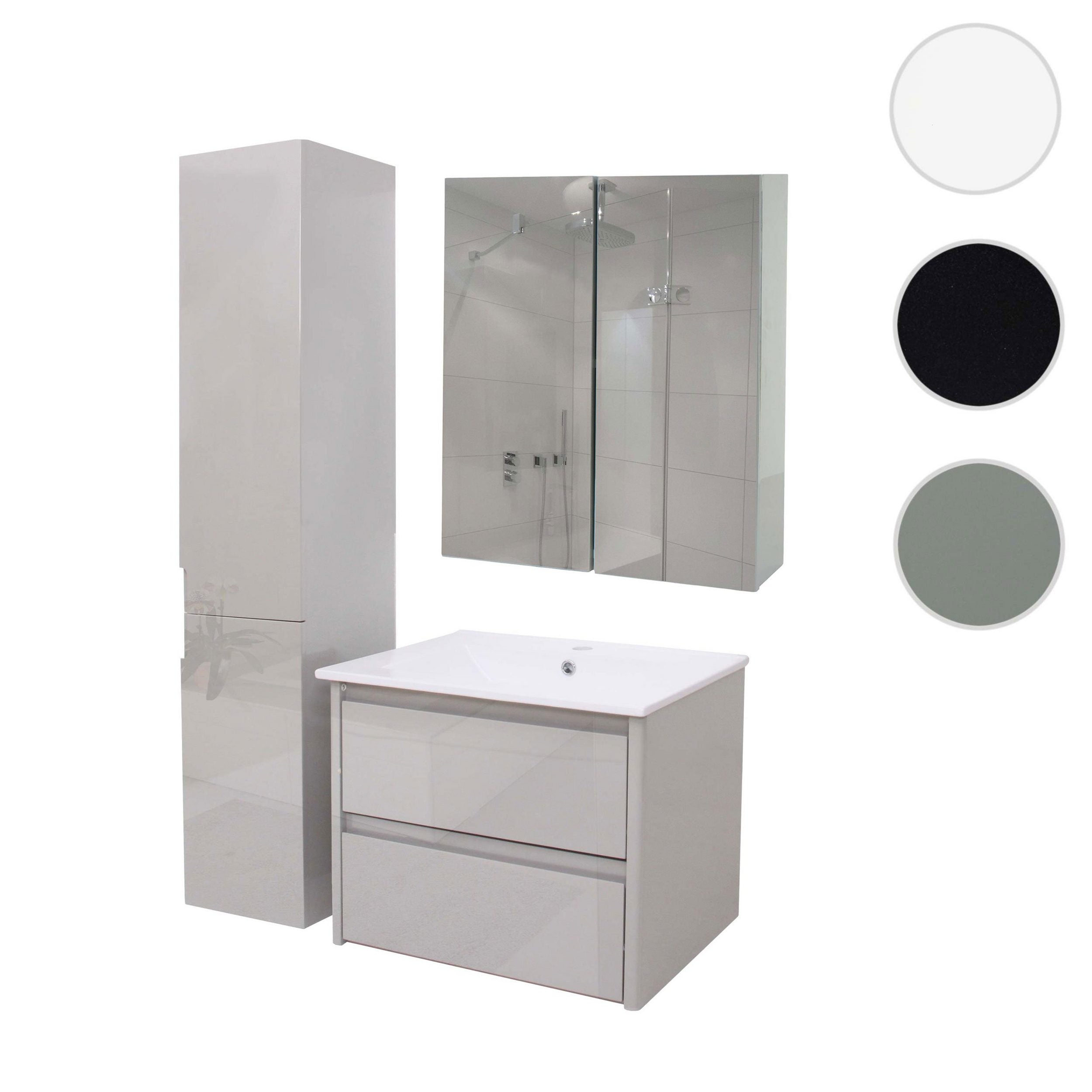 Badezimmer-Set Lissabon - Hochglanz-Optik
