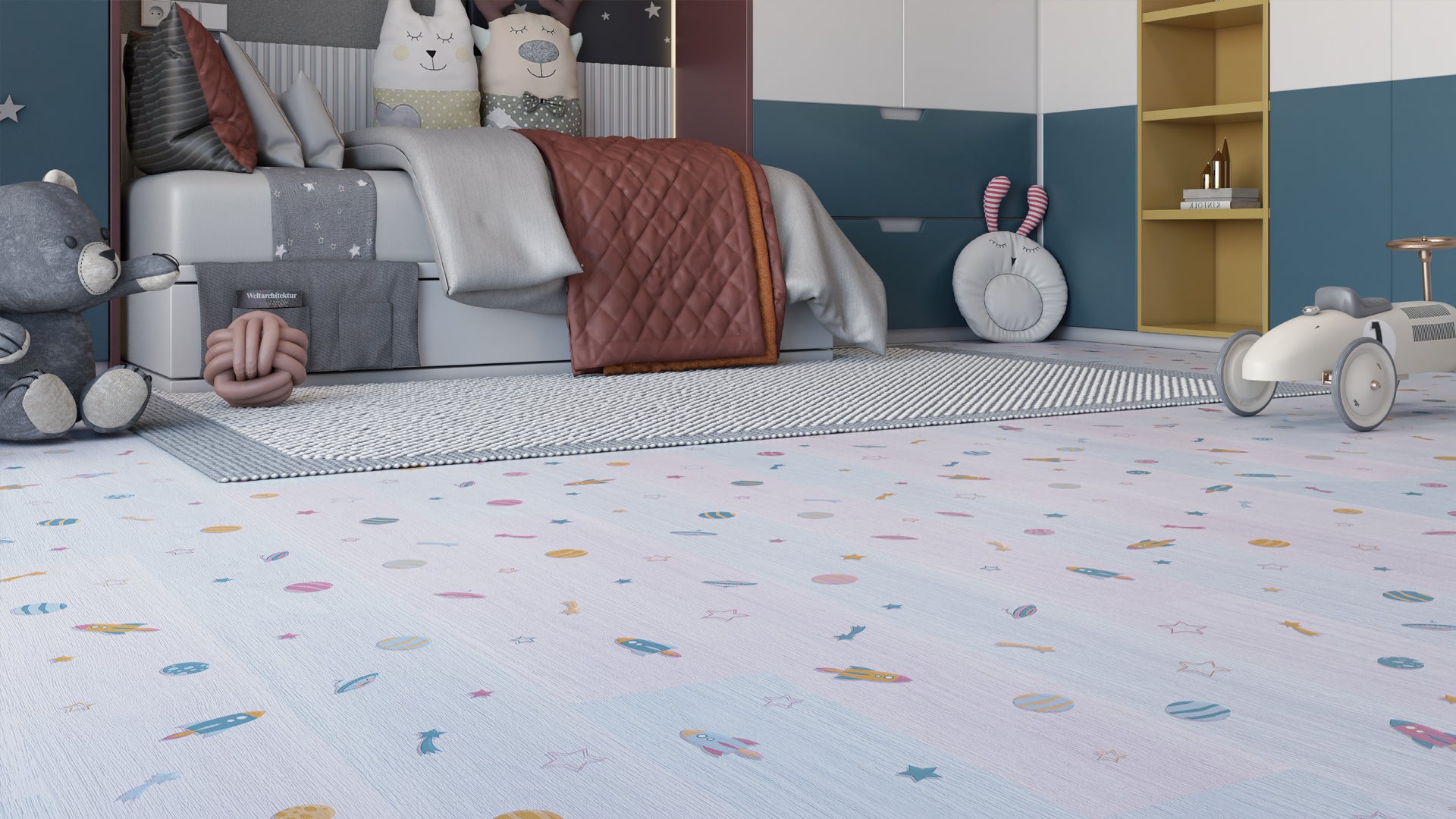 Cosmos Laminatboden Set mit Fußleiste und Dämmung